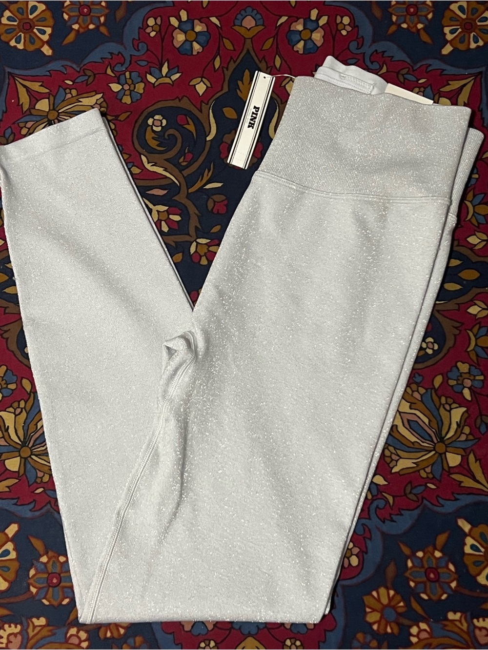 PINK Victoria's Secret Sparkle White Leggings